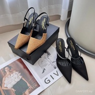 YSL Inspired Women's High Heel Stilettos - Rhinestone Pointed Toe, Elegant Evening Shoe