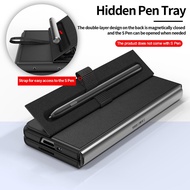 For Samsung Galaxy Z Fold 4 5G Fold4 Case Pen Holder Ultra Slim Matte Leather Cover for Z Fold4 No S Pen