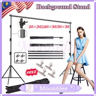 3x3M/3x2.6M/2x2M Backdrop Stand Set Background with Clip Lighting Studio Photography Portable Photo 