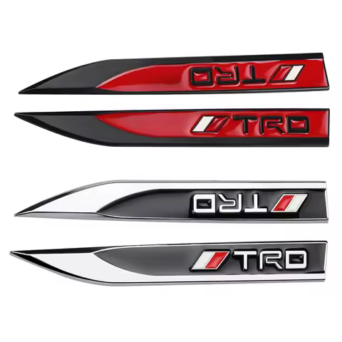 2Pcs Car Styling 3D Metal Sticker Fender Side Body Decor Badge Decal For Toyota TRD Rav4 Corolla Aqu