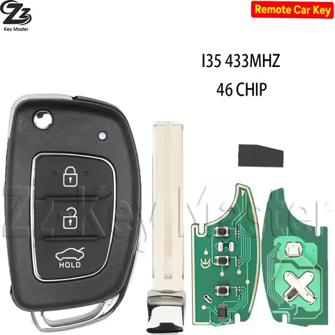 Zz Remote 3 Buttons FSK 433Mhz ID46 Chip HY22 Car Key Shell For Hyundai New IX35 IX25 IX45 Elantra S