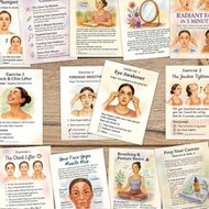 24pcs Face Yoga Mini Cards - Illustrated Face Yoga Cards, 5-Minute Daily Glow-Boost Routine With Mus