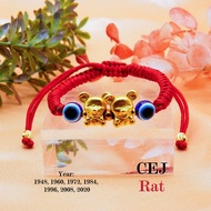 Anti-ghost month lucky red string zodiac and evil eye bracelet (CEJ)