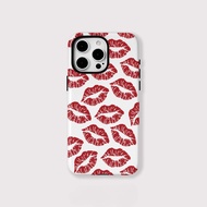 Acrylic TPU Two in one Girly Red Kiss Case Suitable for iPhone 11 12promax 12 13 14 15 pro max Case 
