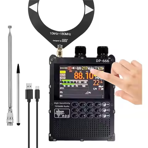 B68C DP-666 TEF6686 Full Band Radio,2.8Inch Touch-Screen Display, 5000Mah Battery, Firmware Upgrades