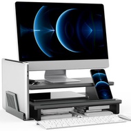 Mono Dsign - [新加玻品牌] 雙層實木鋁合金 電腦支架 可放電話 平板電腦 桌面收納架