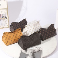 Leather Tissue Box Foldable Napkin Holder For Room Household Tissue Tube Car Desktop Napkin Papers Bag Pouch Table Decor