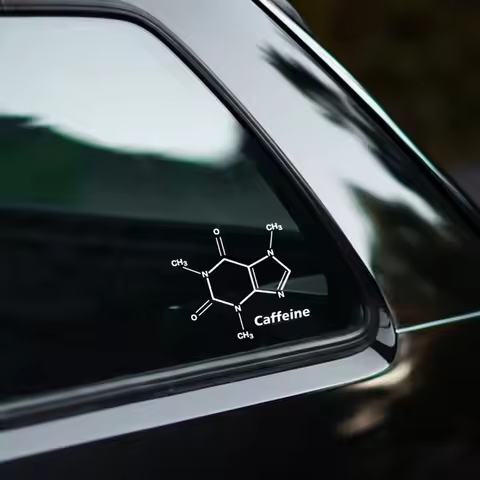 1pc Caffeine Element Molecule Vinyl Sticker Waterproof Decal for Car Motorcycle Truck Window