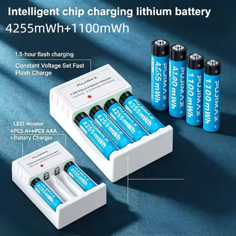 4-32PCS 1.5V AA AAA 4255mWh Rechargeable Lithium Battery for Toys Camera Flashlight Other Consumer E