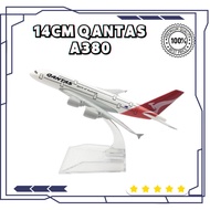 14CM QANTAS AIRLINES AIRBUS A380 SCALE 1:400 METAL AIRCRAFT REPLICA DIECAST COLLECTIBLE DISPLAY PLAN