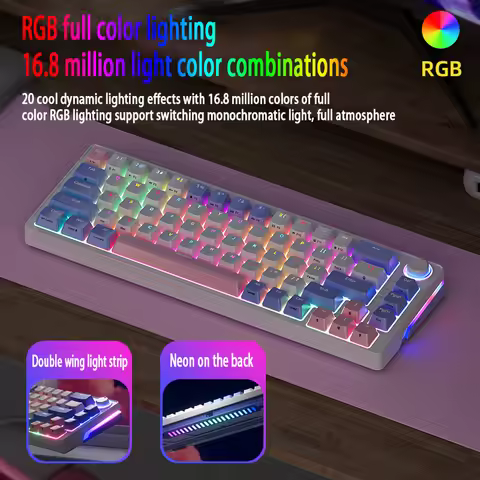 ZA68 Russian Knob Hyacinthus Orientalis 65% Wired Mechanical Keyboard Hot Swap RGB Backlight PC Game