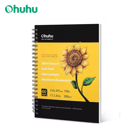 Ohuhu Spiral Bound Marker Pad for Alcohol Markers Art Sketchbook Watercolor Paper Pad Drawing Notebo