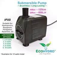 submersible water pump brushless hydroponics aquaponic fertigasi 2.5w 3w 4w 5w 8w 10w aquarium hidro