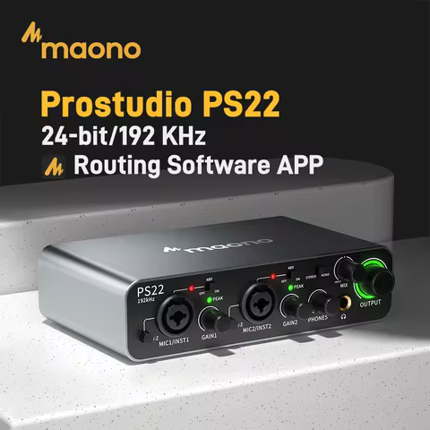 MAONO-PS22 USB Audio Interface for PC,60dB Pro-Preamp, 24bit 192kHz,Dual USB Interface for PC and Sm