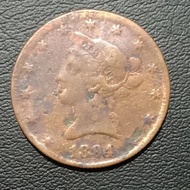 Koin Fake 1928 - 10 Dollars Liberty Amerika Tahun 1894
