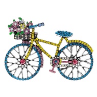 เข็มกลัดจักรยานวินเทจพลอยเทียม CINDY XIANG สำหรับผู้หญิงเครื่องประดับแฟชั่นสร้างสรรค์มี2สีให้เลือกคุณภาพสูงของขวัญที่ดี