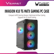 Invasion Casing H10 TG mATX Gaming PC Case Tempered Glass Airflow Mid Tower Black