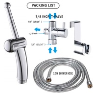 WCIC# Handheld Bidet Sprayer Set For Toilet Bathroom Bidet Sprayer, Shower Hose, T-Valve, Sprayer Base - 4Pack