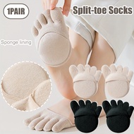 Five-finger socks summer thin half-paw socks towel bottom sponge pad women's invisible front paw soc