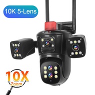 L S VISION 10K 20MP 5เลนส์4หน้าจอ WiFi กล้องวงจรปิดไร้สายแบบสามทาง10X ออปติคอลไฮบริดซูมได้ PTZ กล้อง