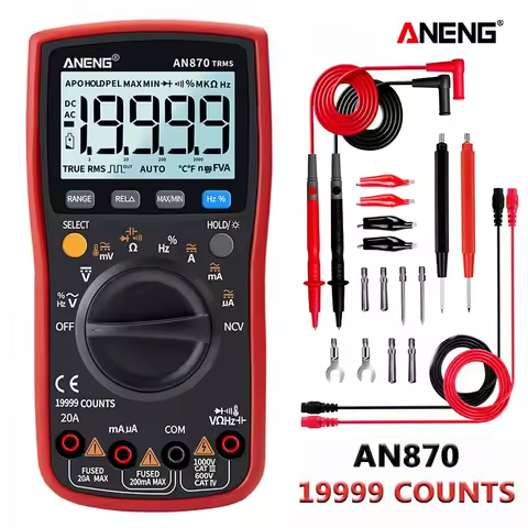 Digital Multimeter Tester ANENG AN870 True Rms 19999 Counts Multimeters Transistor Voltimetro Profes