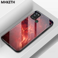 Case For Realme 7i C17 7 5G 7 Pro Glass Phone With Red Nebula Pattern Anti-Fall