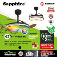 Sapphire | 42” | FM48288-DC Ceiling Fan | DC Motor | Bluetooth Speaker | Disco Light | 3 PC Blades