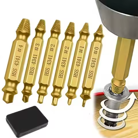 HSS Damaged Screw Extractor Drill Stripped Screw Extractor Double Ended Broken Screw Bolt Remover Se