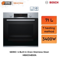 Bosch Series 4 71L Built-in Oven with 7 Cooking Functions HBA534BS0A