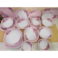 Giacomo Pink Lover Opal Pink Chelsea Set / Buffet Plate / Dinner Plate / Soup Plate / Desert Plate / Bowl  Ready Stock