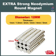 10pcs 12mm * 1mm 1.5mm 2mm 3mm 4mm 5mm EXTRA STRONG Neodymium Magnet Round Magnet Silver Magnet Rare
