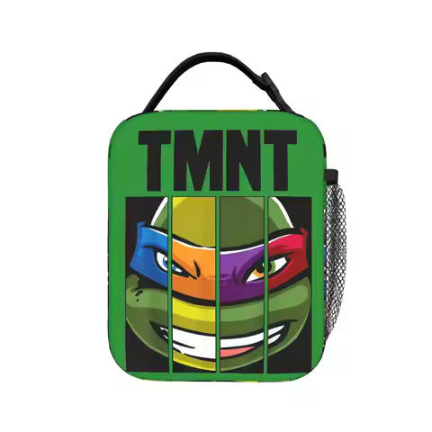 Cute Teenage Turtles Face Mashup Insulated Lunch Bag Cooler Bag Reusable,Meal Container ninja turtle