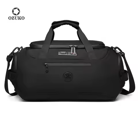 OZUKO Garment bag Large Capacity Gym Handbags With Shoes Bag Wet Pocket Multifunction Short Trip Wat