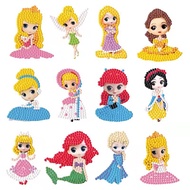 DIY Cartoon Diamond Painting Stickers for Kids Princess Mermaid Diamond Stickers Paint By Numbers Ar