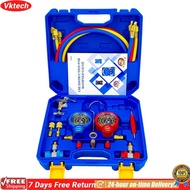 【Ready】【Vktech】3 Way AC Manifold Gauge Set AC Diagnostic Manifold Gauge ชุดเครื่องปรับอากาศเครื่องปร