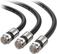 Cable Matters 3-Pack RG6 Cable CL2 in-Wall Rated (CM) Quad Shielded Coaxial Cable 1.5 ft, RG6 Coax C