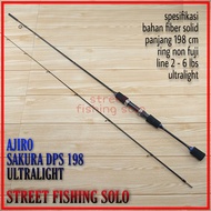 joran pancing ultralight fiber solid lentur ajiro sakura dps 150 165 180 198 cm