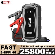 ♠Nwise Car Jump Starter 4000A 25800mAh 12V Car Battery Powerbank Auto Battery Booster Charger Ex i♝