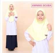 Tudung budak awning scuba Warna Kuning original tudungsicomel tsc