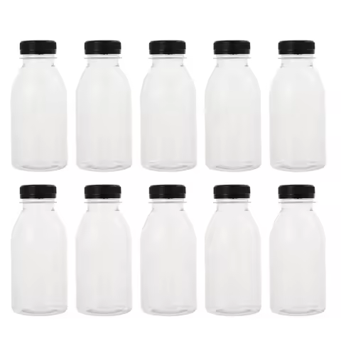 10Pcs 300ml Multi-Function Juice Juice Transparent Water Bottles Travel Water Leakproof Juice Transp