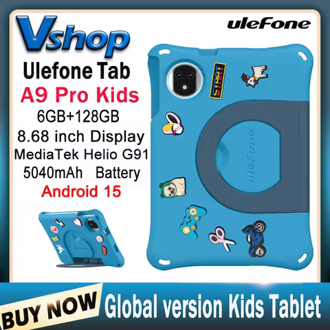 Ulefone Tab A9 Pro Kids Tablet PC 6GB+128GB 8.68 inch Android 15 MediaTek Helio G91 Octa Core 4G Net