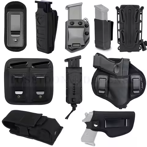 Molle Magazine Pouch Holster Pistol 9mm .40 Concealed Carry Mag Case Belt Clip Glock 19 21 Beretta 9