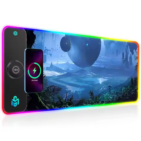 15W Wireless Charging RGB Gaming Mouse Pad LED Mouse Pad 800x300x4MM 10 Light Modes Extra Large Mous