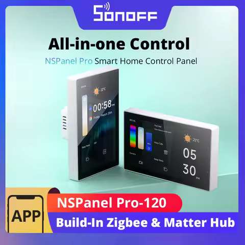 SONOFF NSPanel Pro US Smart Panel 4.7" Built-in Zigbee Matter Hub Home Security Camera Viewer via eW
