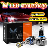 (กรุงเทพฯ พร้อมส่ง) 1คู่ LED ไฟหน้าหลอดไฟ หลอดไฟรถยนต์ LED Y8 H4 ตัวใหม่ พวงมาลัยขวา (RHD) ของแท้ ขั้ว H4