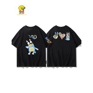 Bluey Bluey Bluey Co-Branded Pure Cotton Short-Sleeved T-Shirt Boys Summer Children Casual T-Shirt A