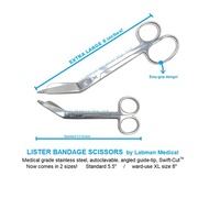 LM Lister Bandage Scissors, stainless steel, paramedic / nurse shears / plaster scissors  LABMEDSG -