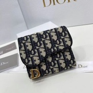 💜紫鑽認證💜全新 🏆 DIOR Saddle Lotus 銀包 卡包 wallet