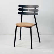 Creative Cafe Chair with Backrest, Vintage Metal Milk Tea Shop Industrial Style Iron Chair, Outdoor 