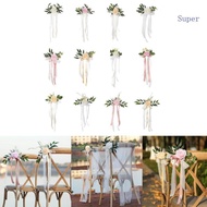 Super 1Pack Wedding Chair Back Flower Wedding Chair Decorations Aisle Benches Pew Flowers Church Art